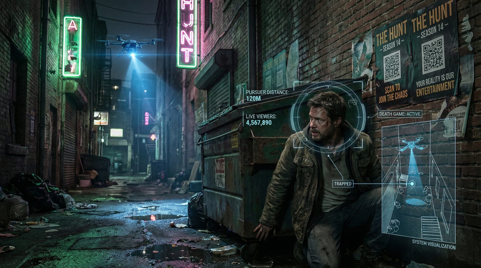 Symbolic illustration inspired by 'The Running Man (2025)'