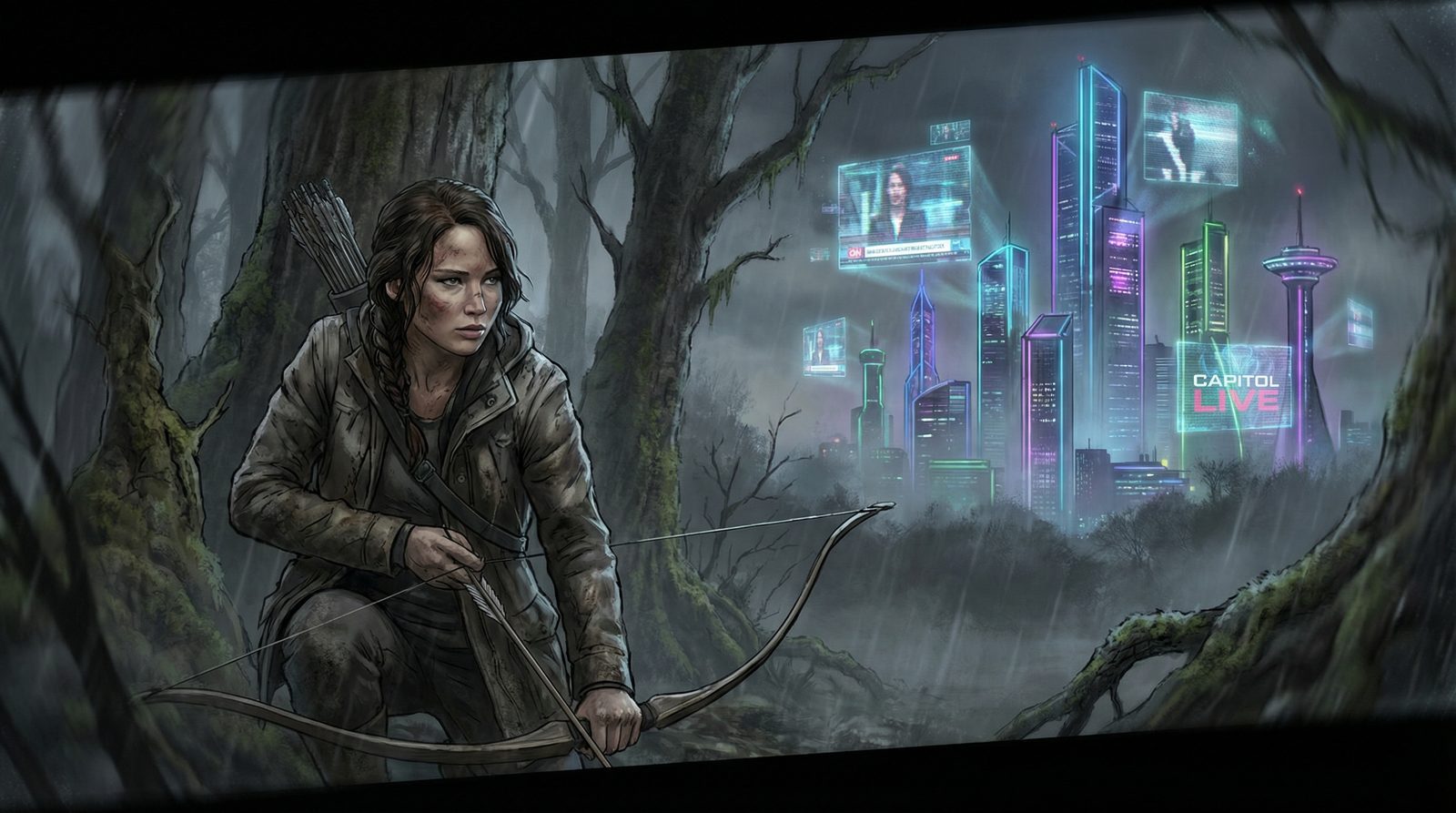 Illustration inspired by the film 'The Hunger Games (2012) (2012)'