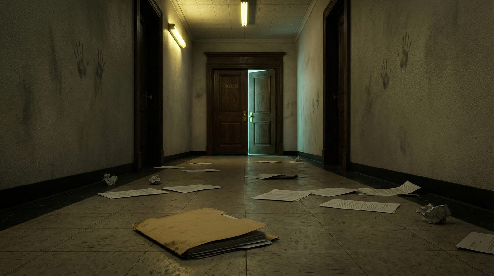 Conceptual illustration of the motif 'Corrupt Justice And Supernatural Retribution'