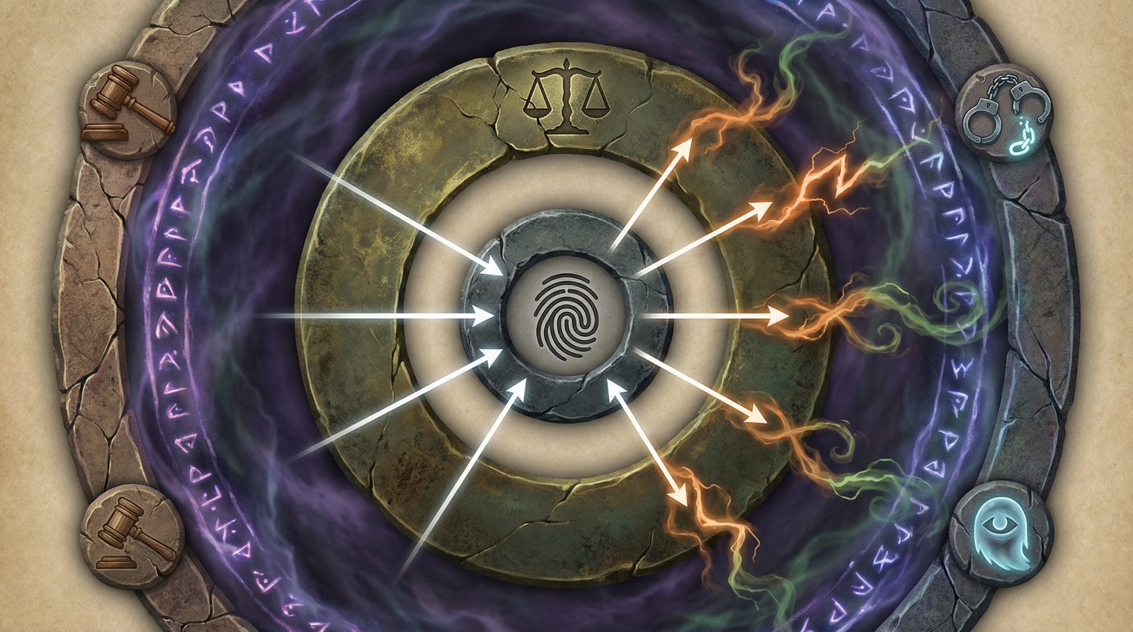 Symbolic illustration inspired by 'Corrupt Justice And Supernatural Retribution'