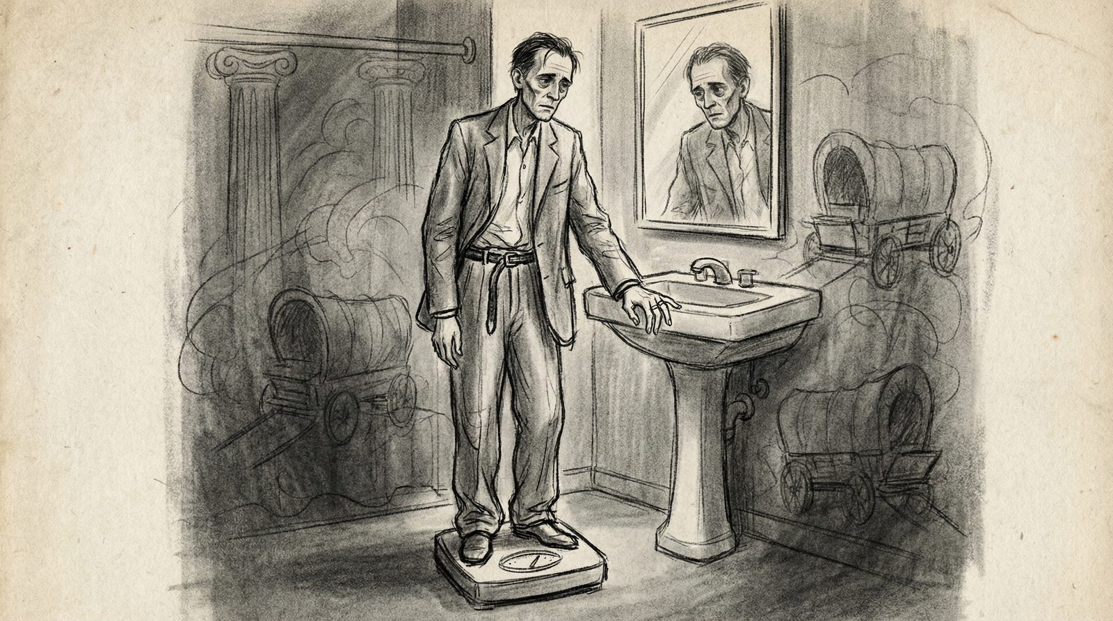 Illustration of a core idea or motif from 'Thinner (1984)'