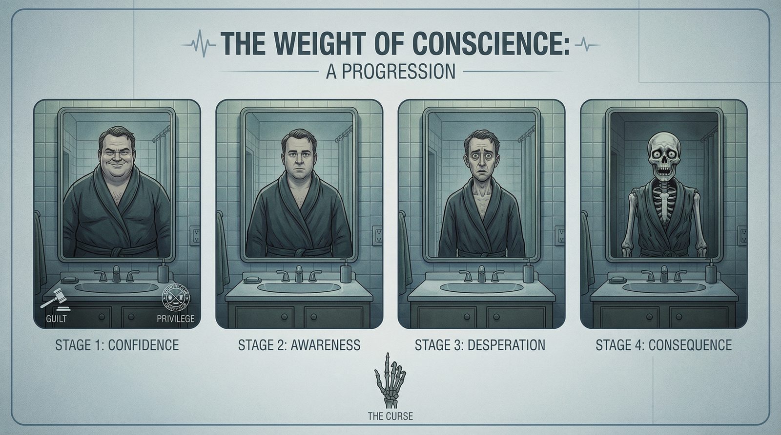 Editorial illustration inspired by 'Thinner (1996)'