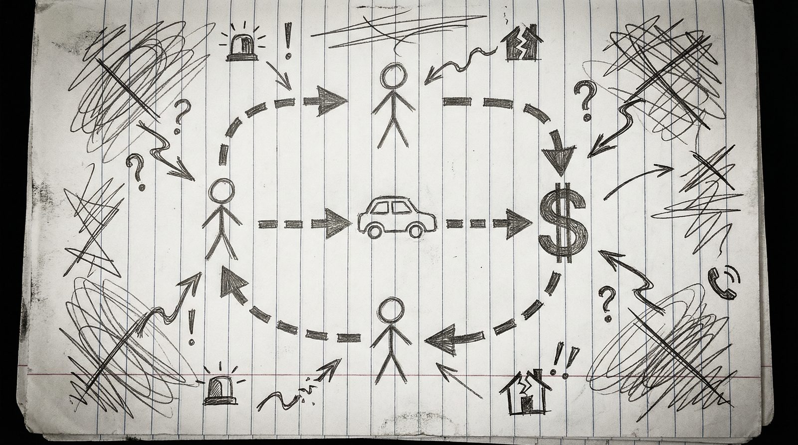 Editorial illustration inspired by 'Botched Kidnapping'