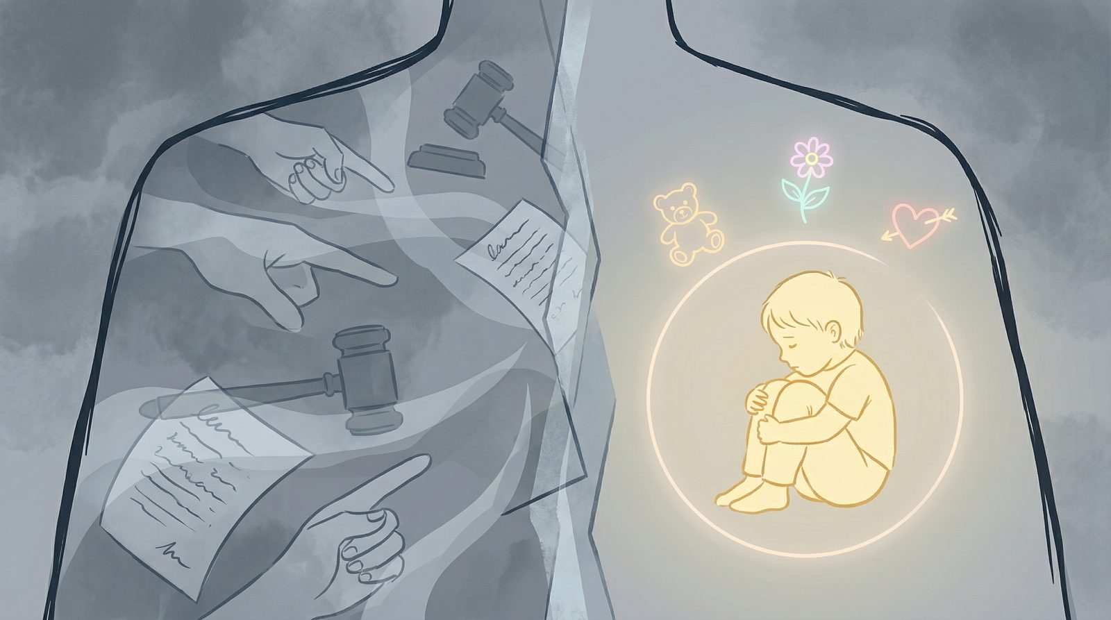 Editorial illustration inspired by 'Lonely Giant Or Simpleton'