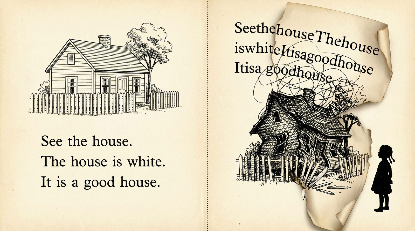 Conceptual editorial illustration inspired by 'the bluest eye'