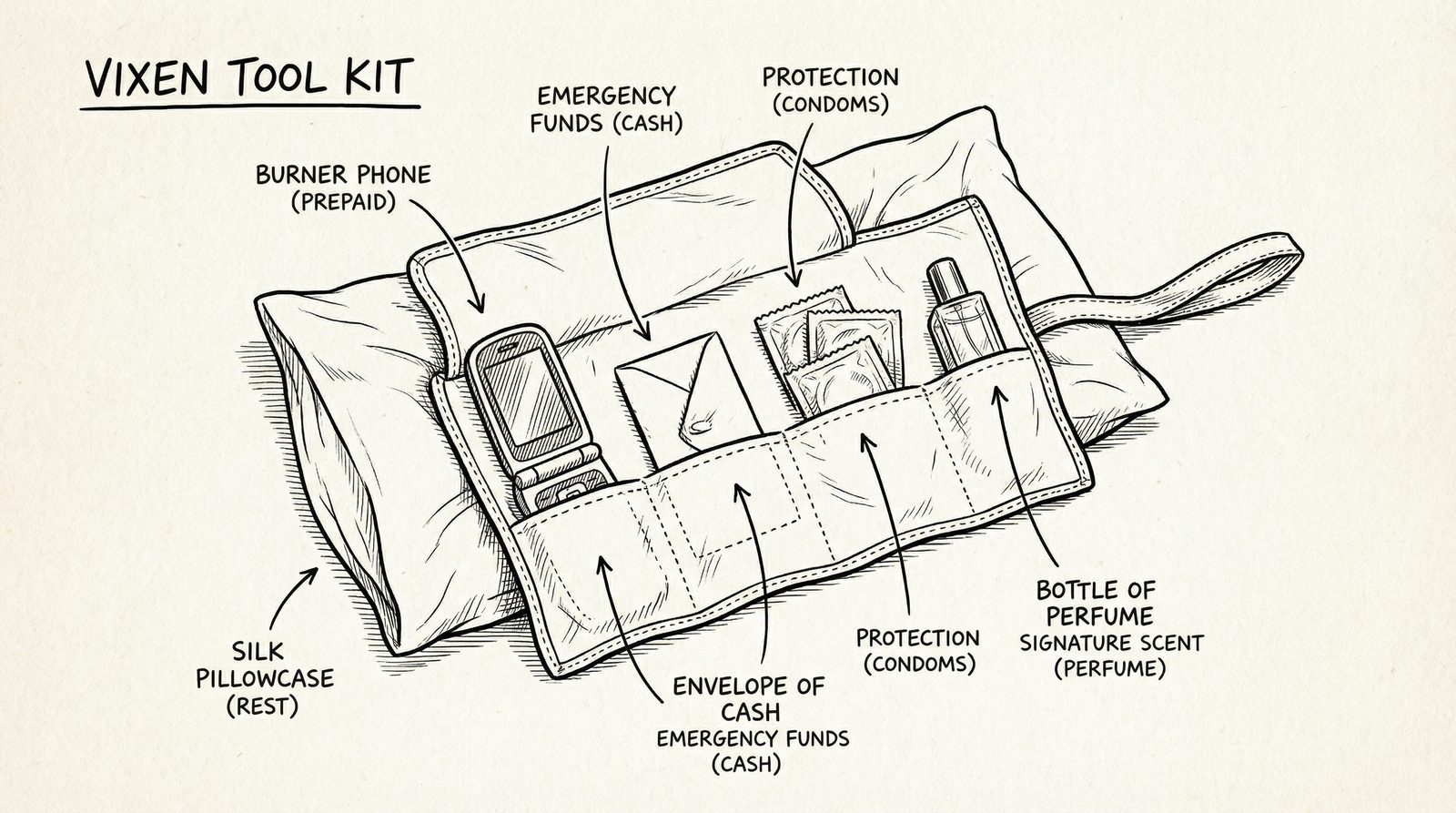 Conceptual editorial illustration inspired by 'the vixen manual'