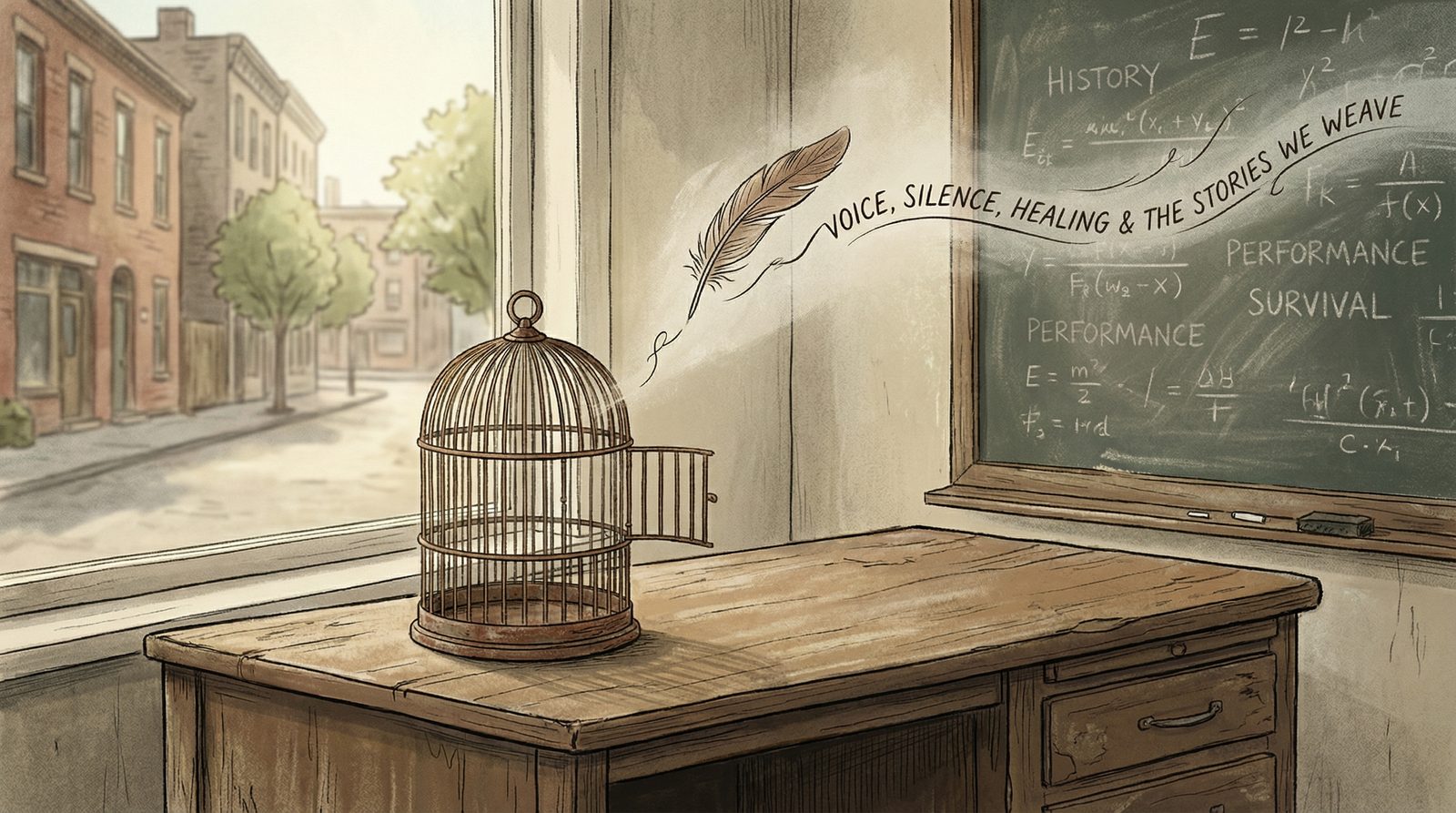 Editorial illustration inspired by 'Maya Angelou'