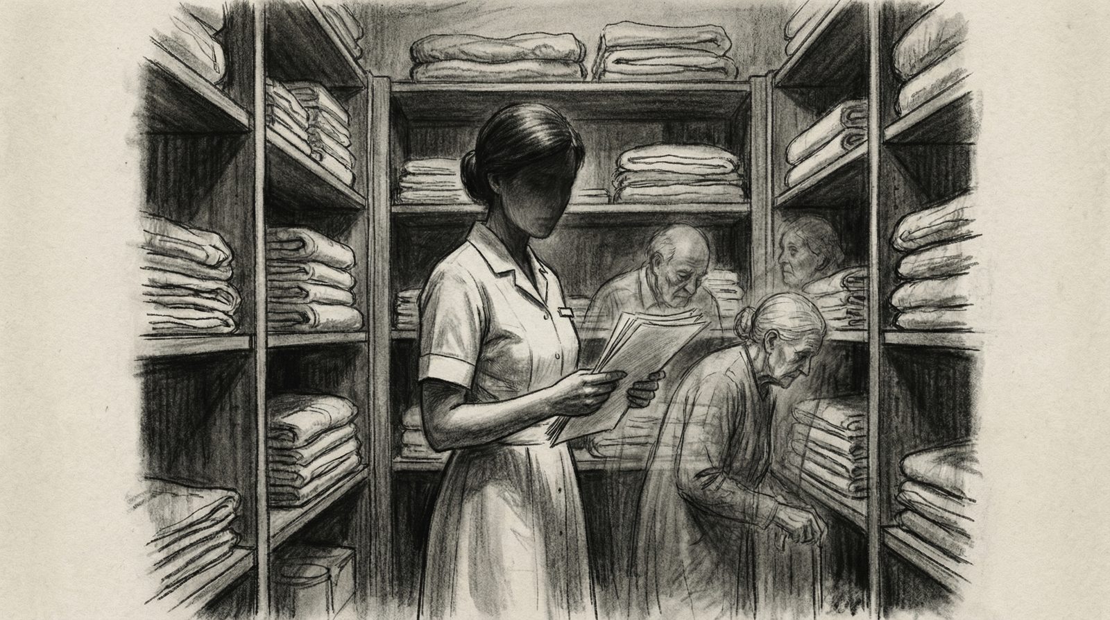 Illustration of a core idea or motif from 'caretakers (1983)'