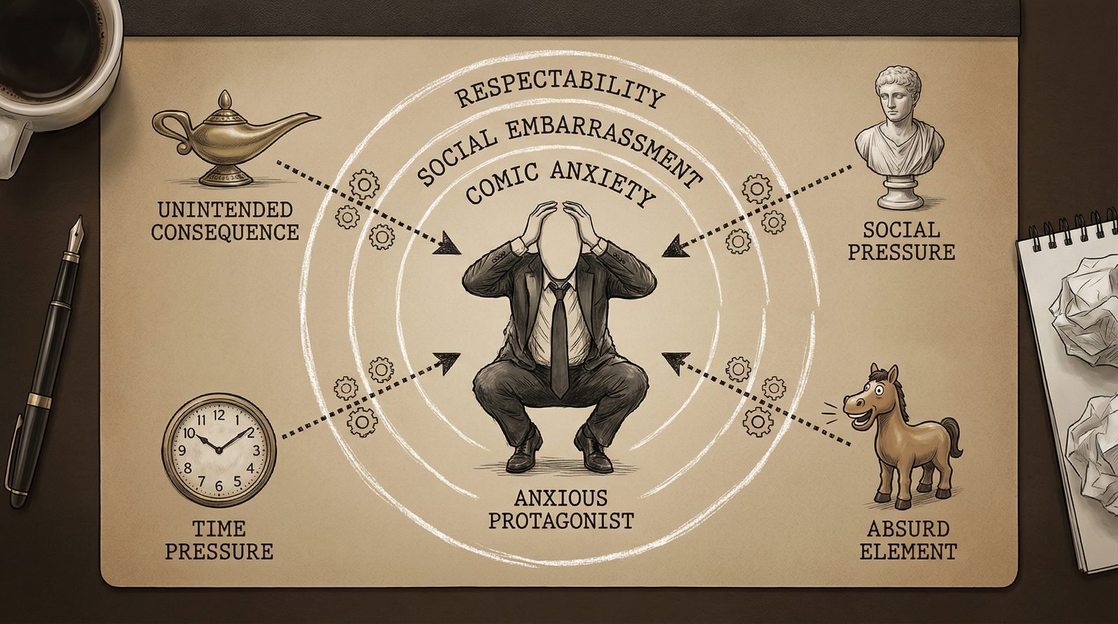 Editorial illustration inspired by Thomas Anstey Guthrie