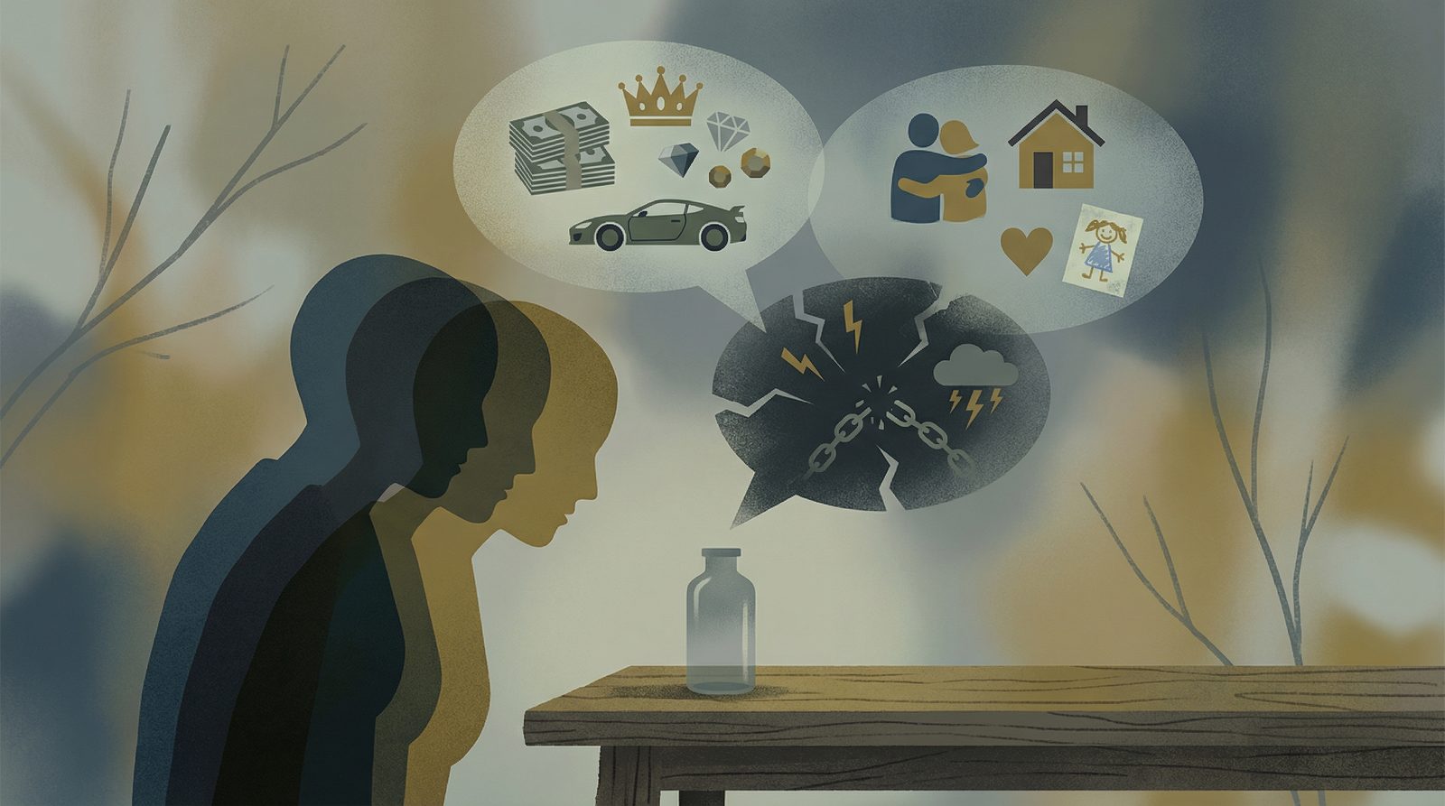 Editorial illustration inspired by 'Genie Or Djinn Released From A Bottle'