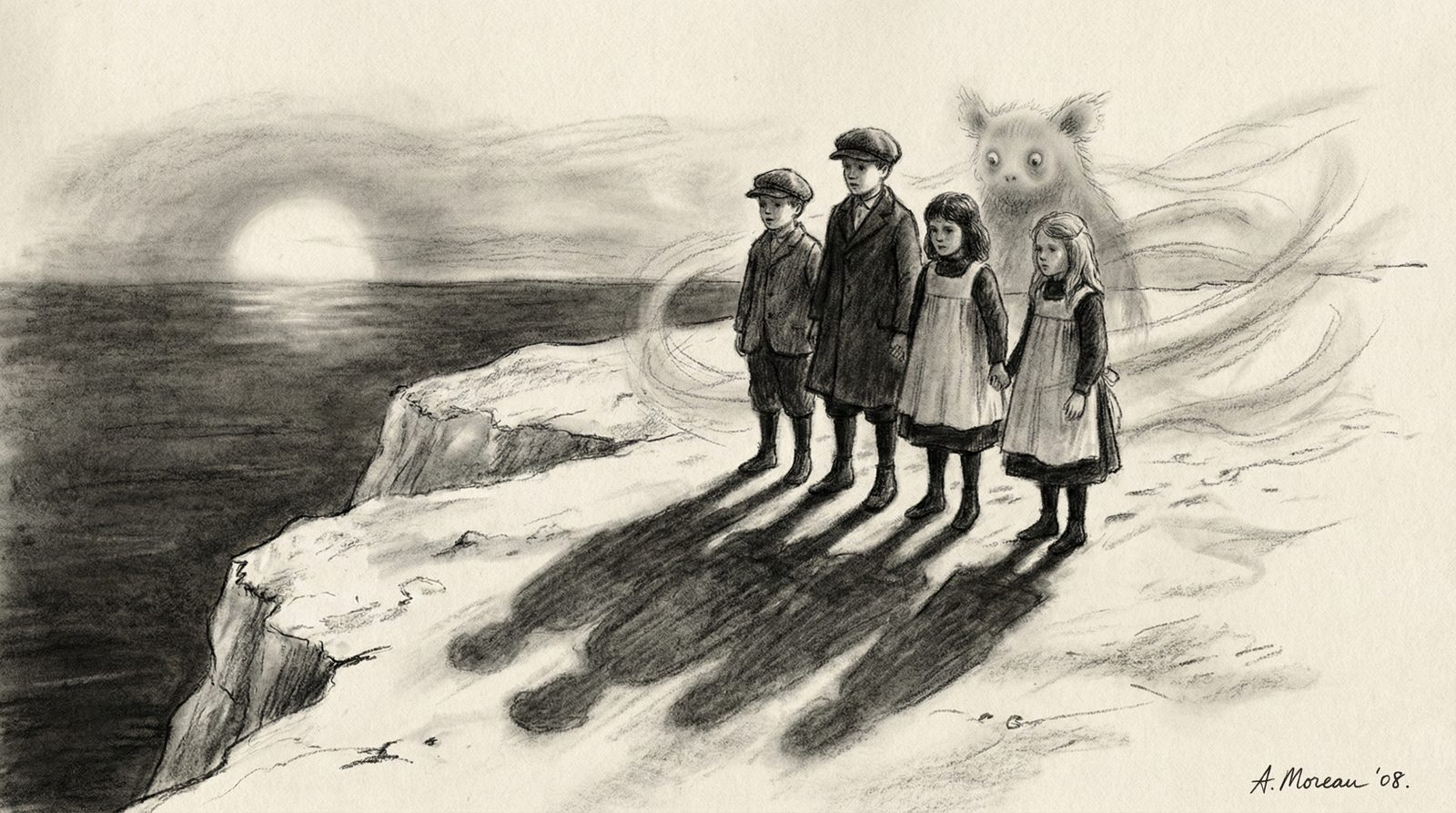 Illustration inspired by a core idea from 'Five Children and It'