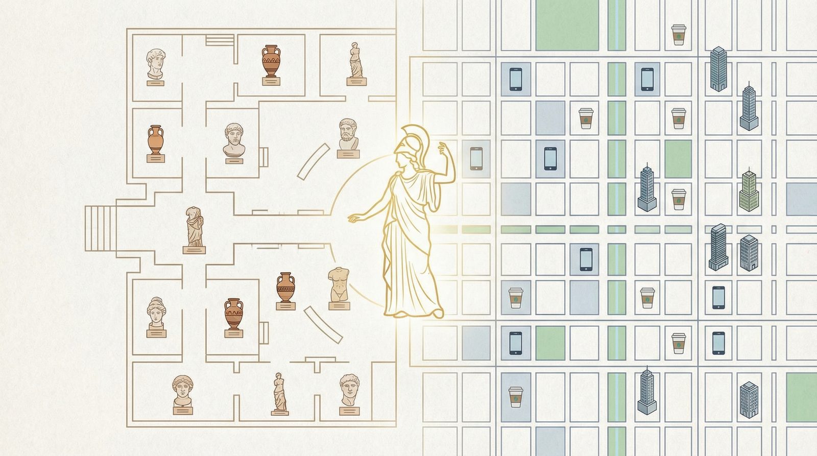 Editorial illustration inspired by 'Pagan Goddess In Modern Society'