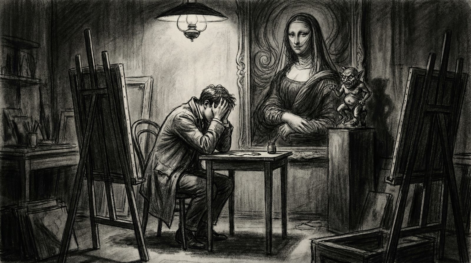 Illustration inspired by a core idea from 'A Fallen Idol'