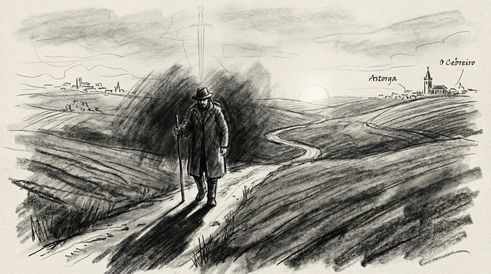 Illustration inspired by a core idea from 'The Pilgrimage'