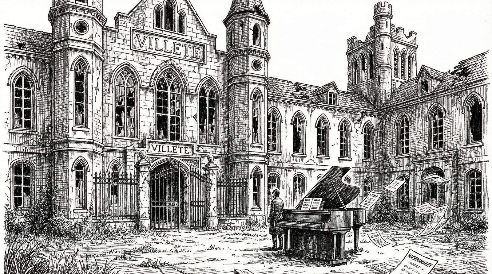 Conceptual editorial illustration inspired by 'Veronika Decides to Die'