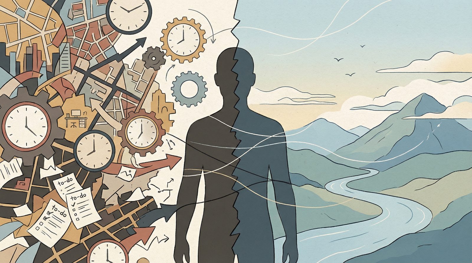 Editorial illustration inspired by 'Inner Journey'