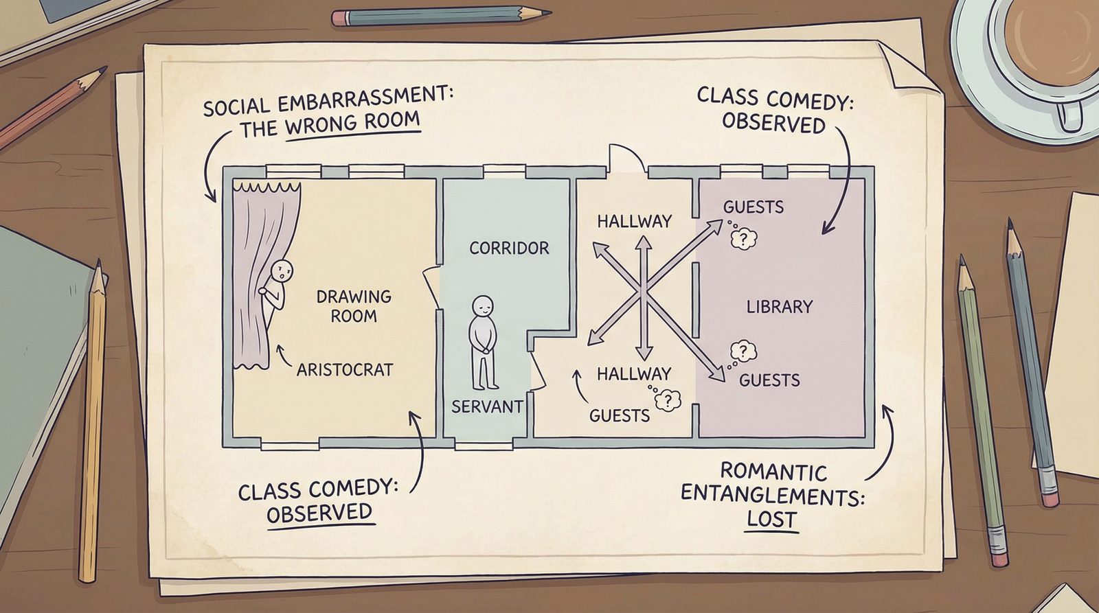 Editorial illustration inspired by 'P G Wodehouse'