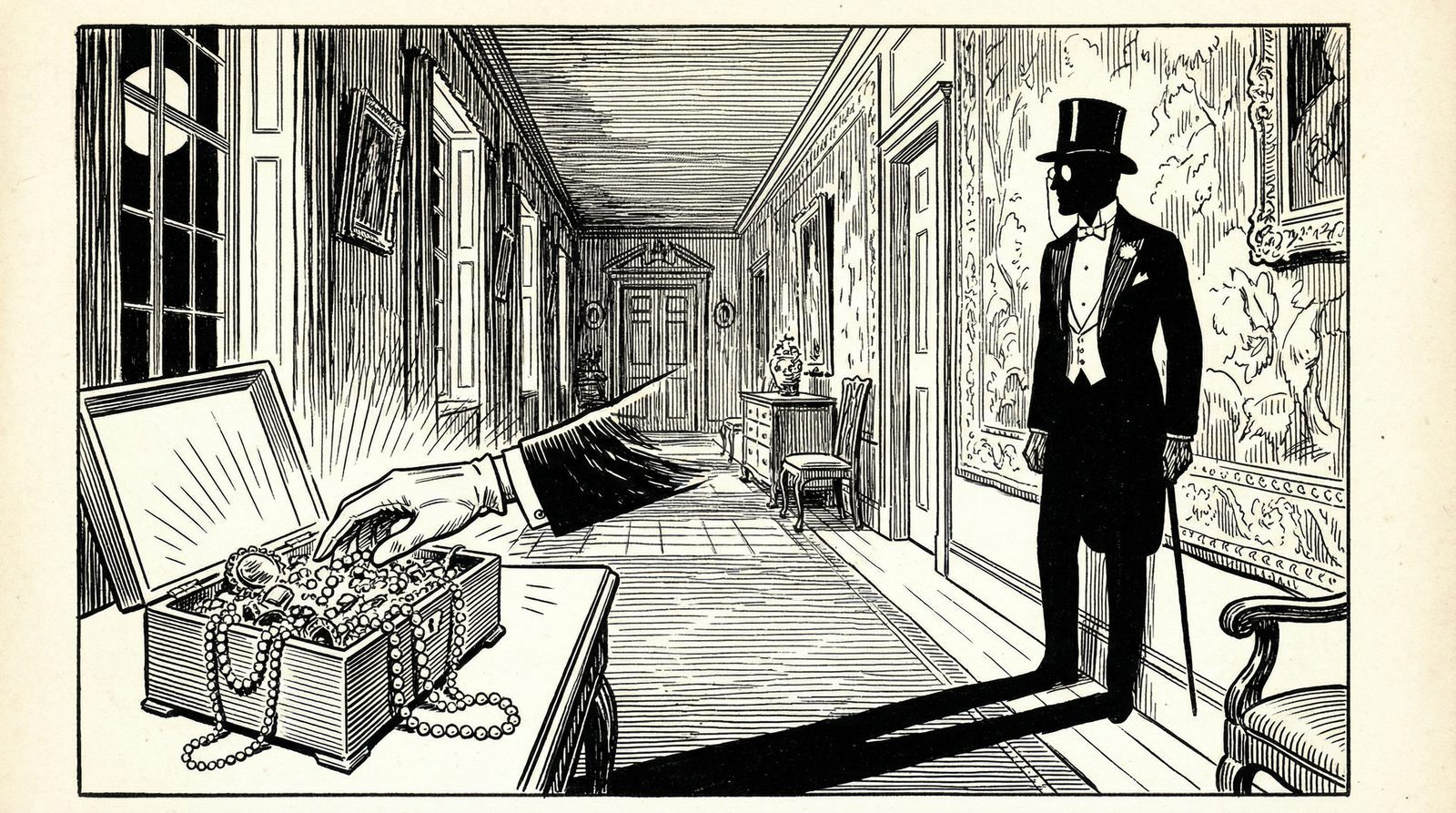 Leave It To Psmith (1923) Conceptual editorial illustration inspired by 'Leave It To Psmith (1923)'