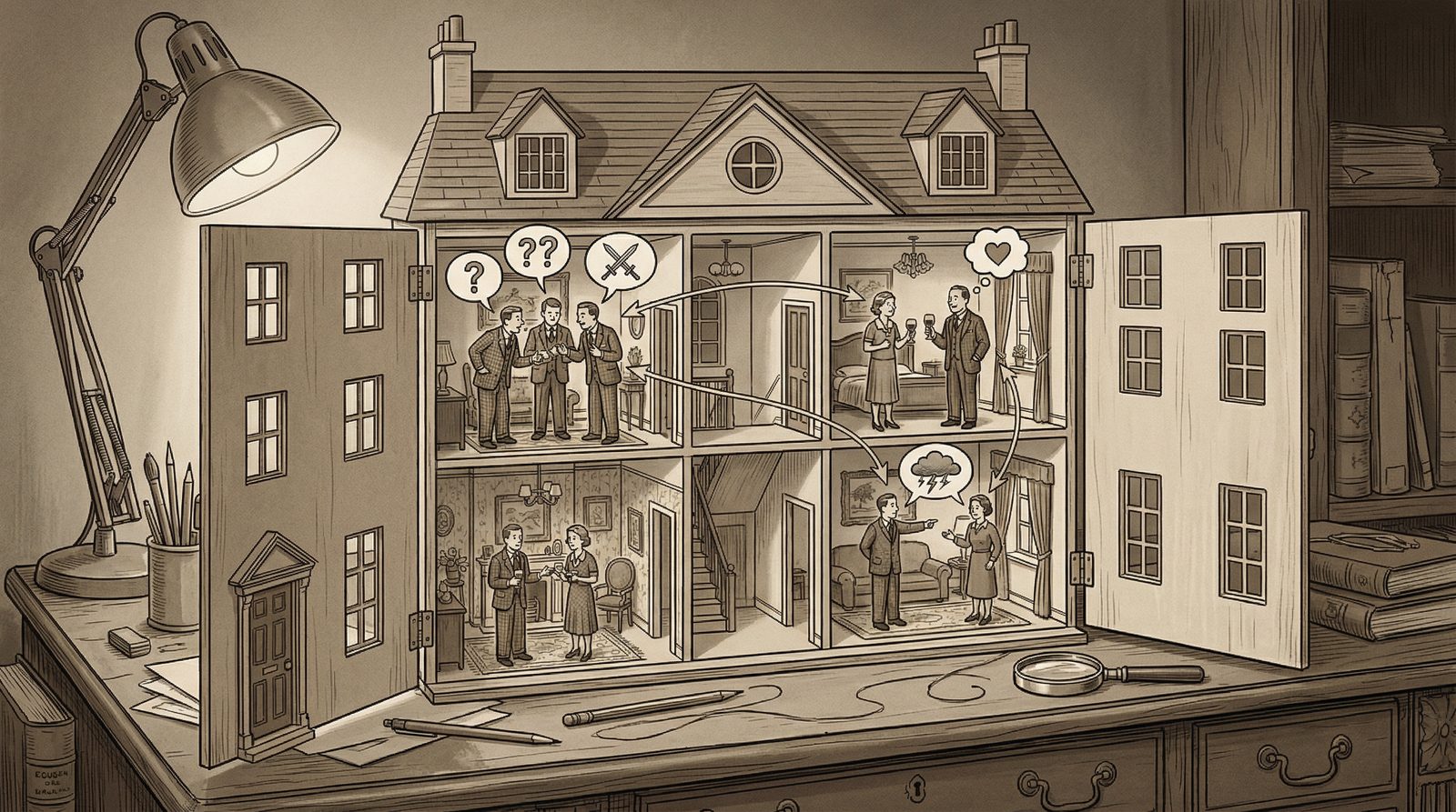 Editorial illustration inspired by 'Nancy Mitford'