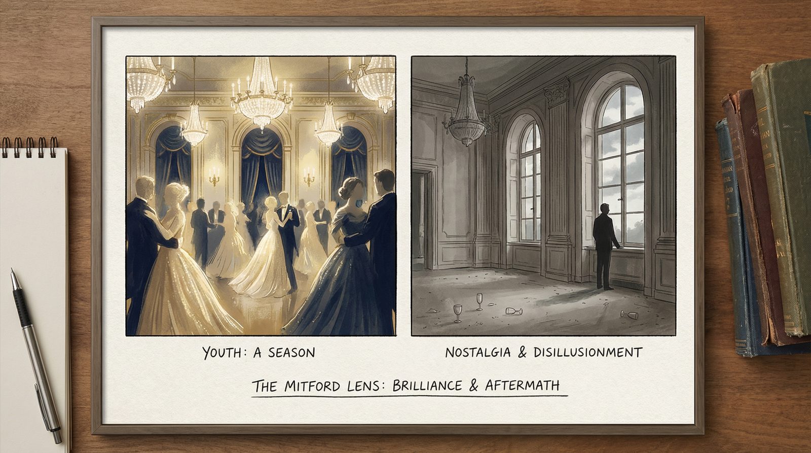 Symbolic illustration inspired by 'Nancy Mitford'