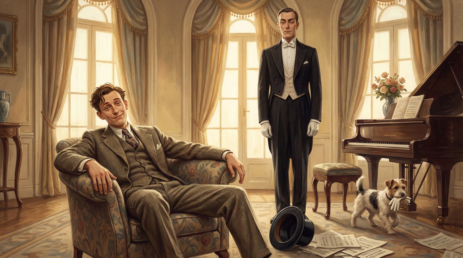 Illustration inspired by the film 'Jeeves and Wooster (TV Series)'