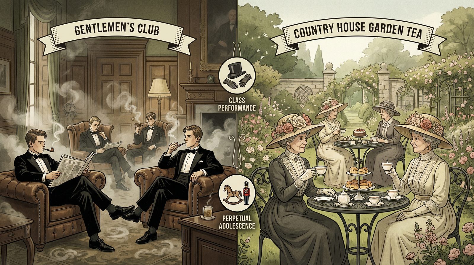 Editorial illustration inspired by 'Jeeves And Wooster (TV Series)'