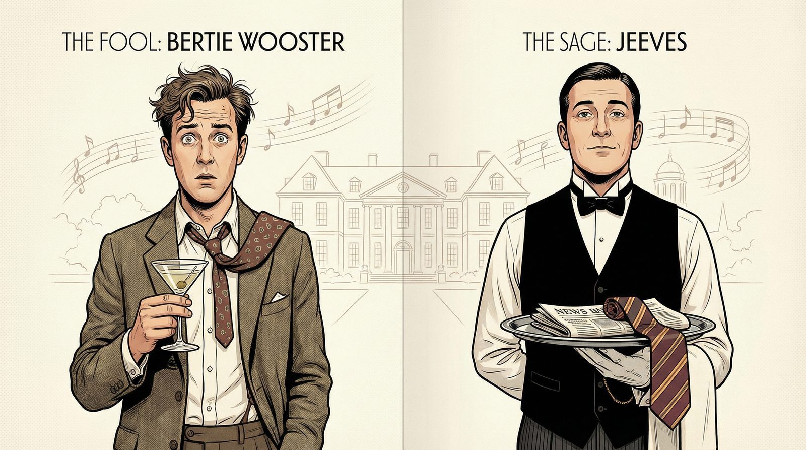 Symbolic illustration inspired by 'Jeeves And Wooster (TV Series)'