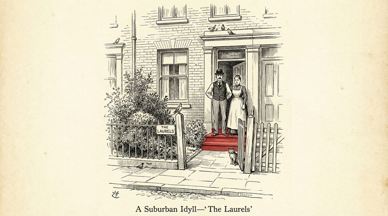 Conceptual editorial illustration inspired by 'The Diary Of A Nobody (1892)'