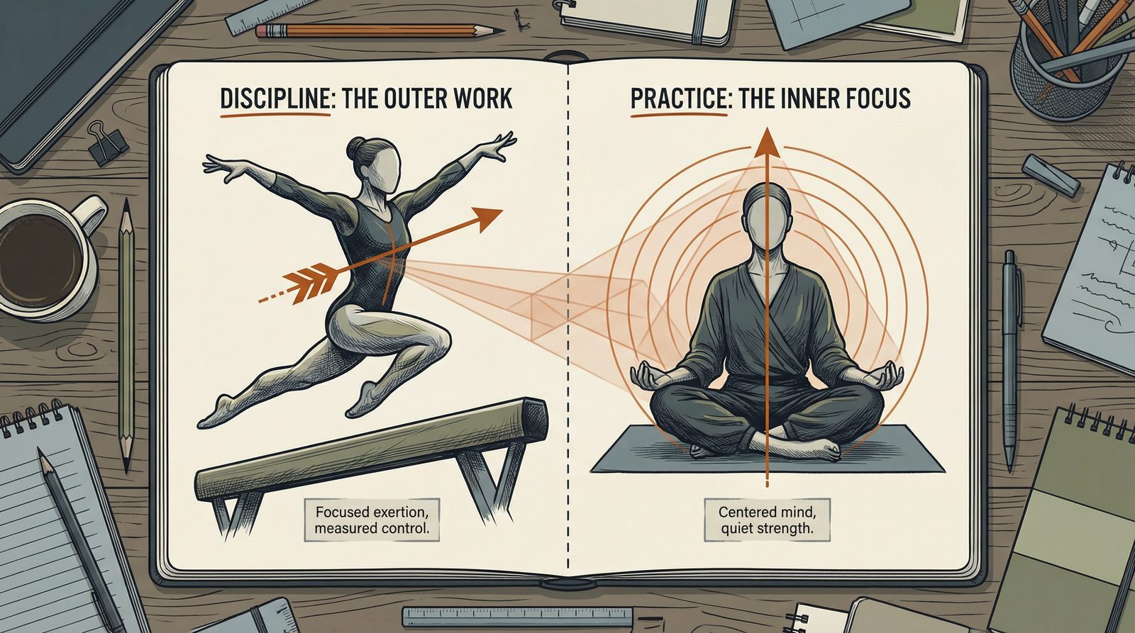 Editorial illustration inspired by 'Dan Millman'