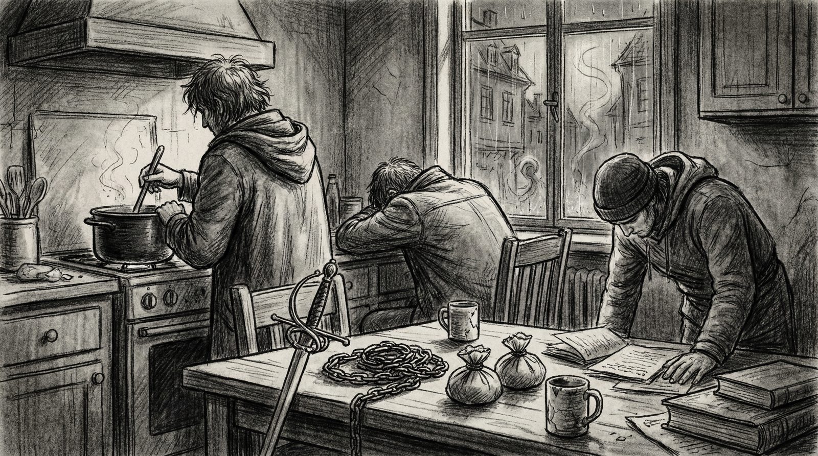 Illustration inspired by 'The Screaming Staircase (2013)'