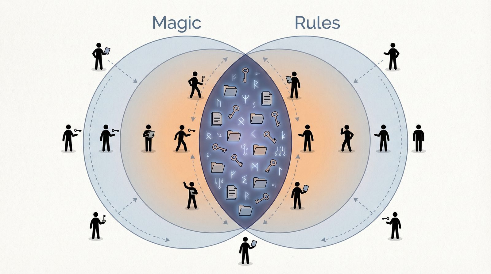 Symbolic illustration inspired by 'Magical Bureaucracy'