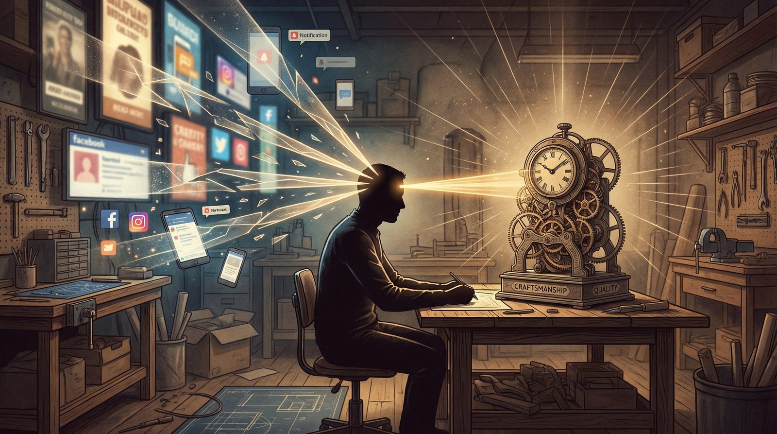 Symbolic illustration inspired by 'Matthew B Crawford'