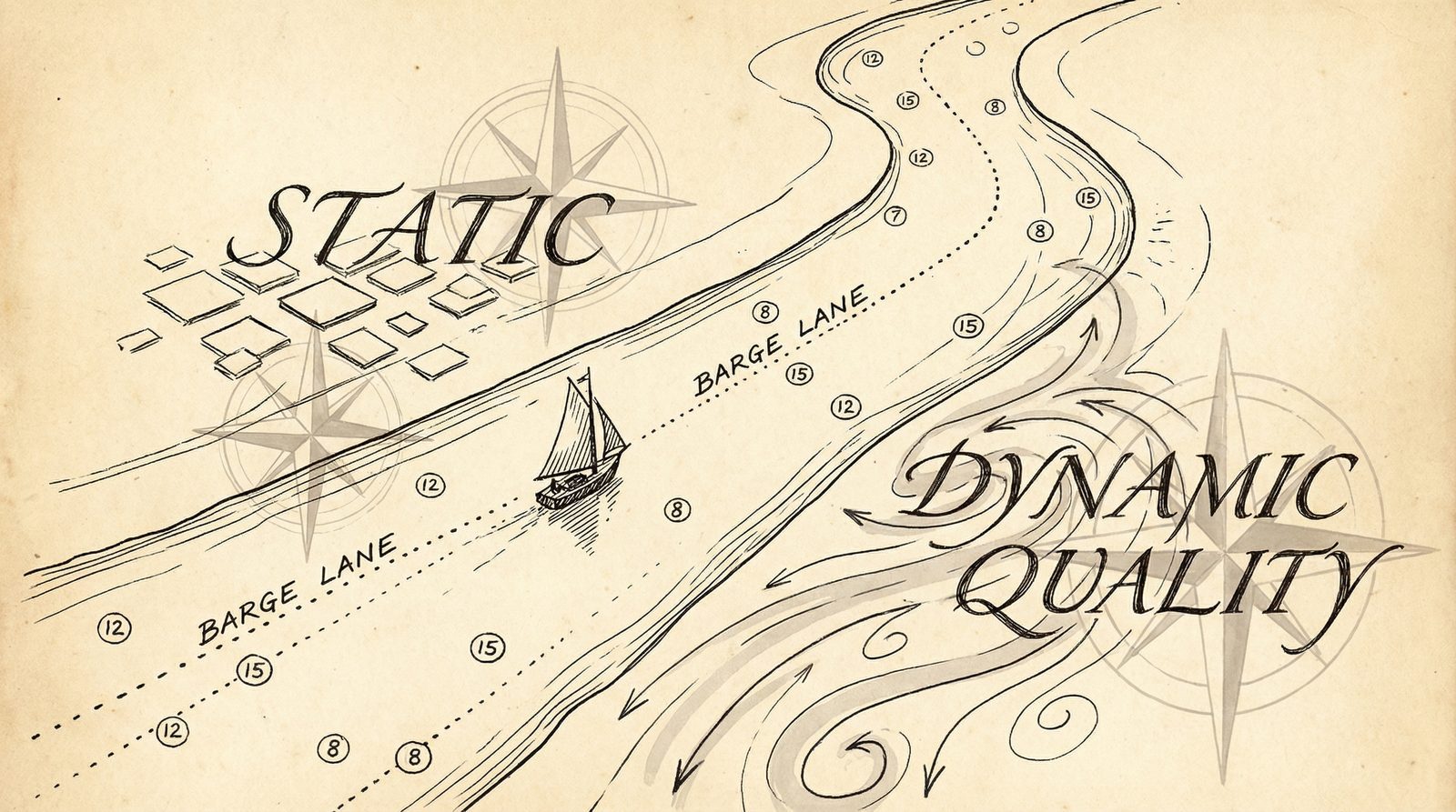 Conceptual editorial illustration inspired by 'Lila: An Inquiry Into Morals (1991)'